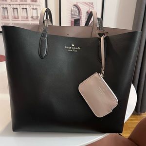 NWOT Kate Spade Leather Beige Detachable Coin Purse / Bag Accessory